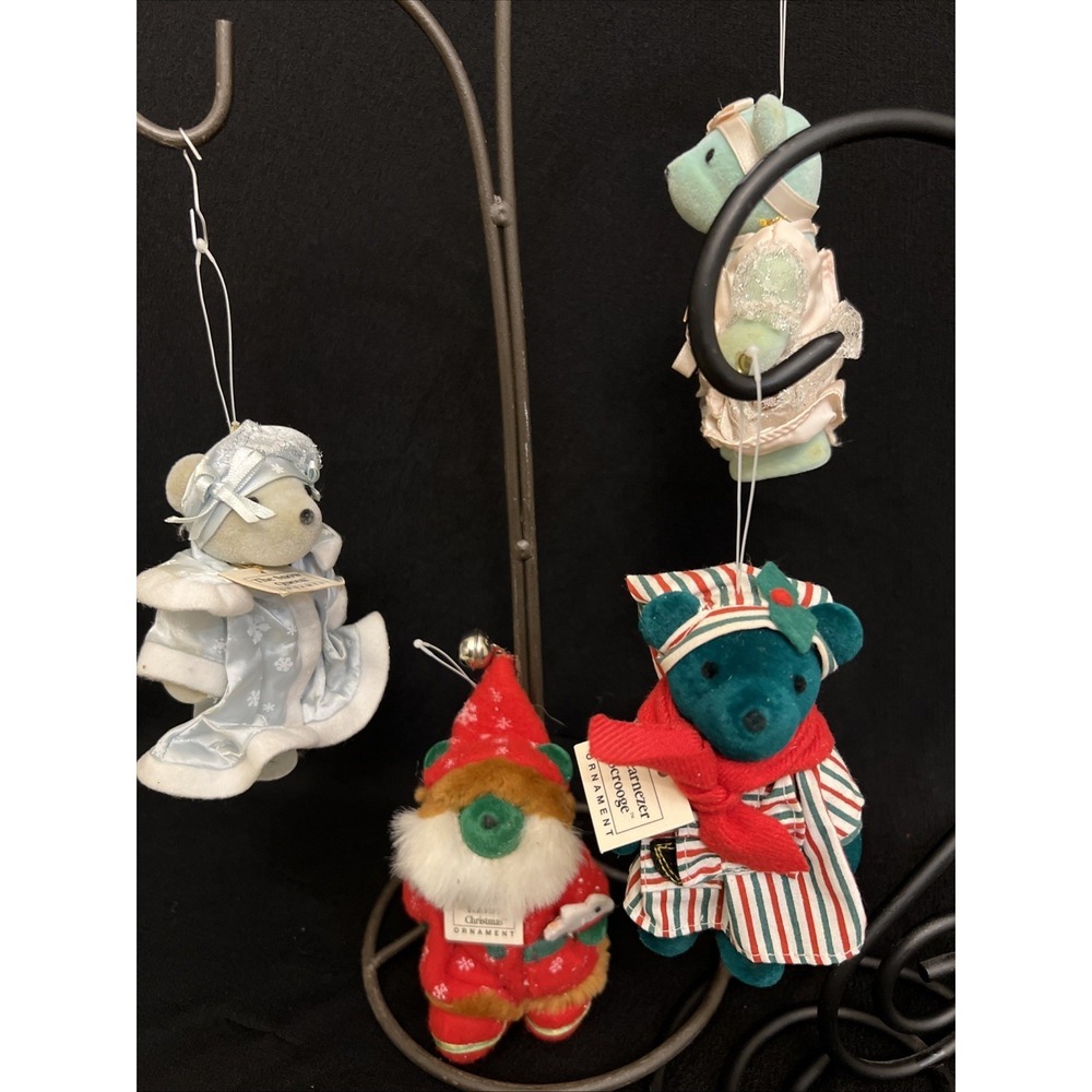 North American Bear Co 1992 Teas Night Bearfore Christmas Ornaments Lot Of 4